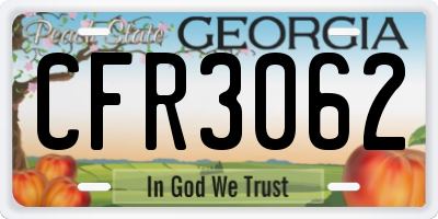 GA license plate CFR3062