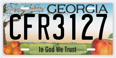 GA license plate CFR3127