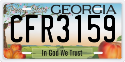 GA license plate CFR3159