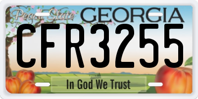 GA license plate CFR3255