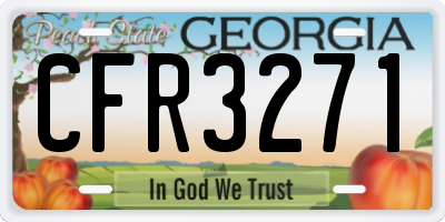 GA license plate CFR3271