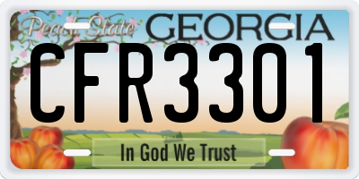 GA license plate CFR3301
