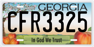 GA license plate CFR3325