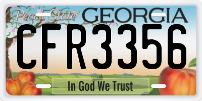GA license plate CFR3356