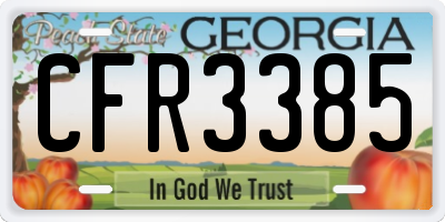GA license plate CFR3385