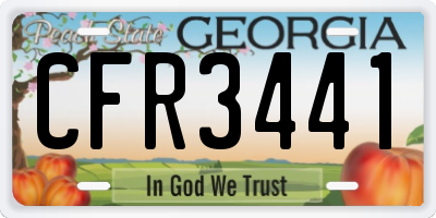 GA license plate CFR3441