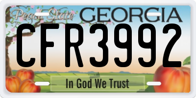 GA license plate CFR3992