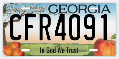 GA license plate CFR4091