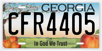 GA license plate CFR4405