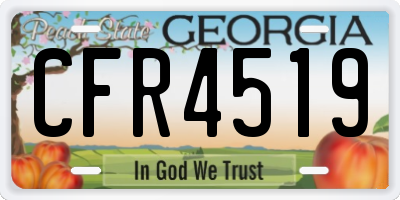 GA license plate CFR4519