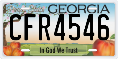 GA license plate CFR4546