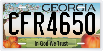 GA license plate CFR4650