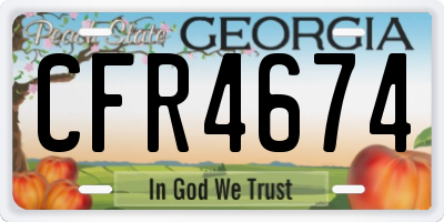 GA license plate CFR4674