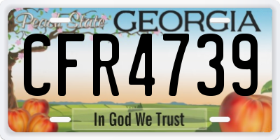 GA license plate CFR4739