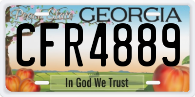 GA license plate CFR4889