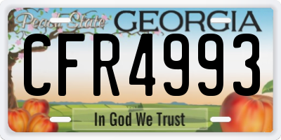 GA license plate CFR4993