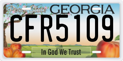GA license plate CFR5109