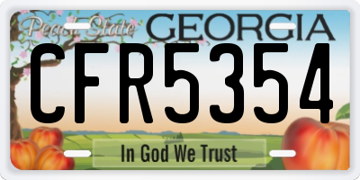 GA license plate CFR5354