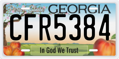 GA license plate CFR5384