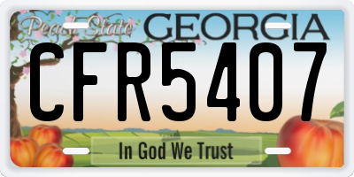 GA license plate CFR5407