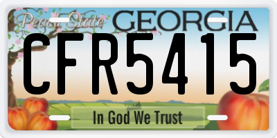 GA license plate CFR5415
