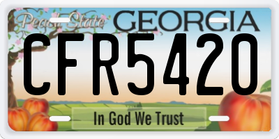 GA license plate CFR5420
