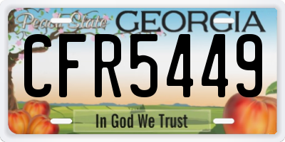 GA license plate CFR5449
