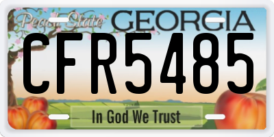 GA license plate CFR5485