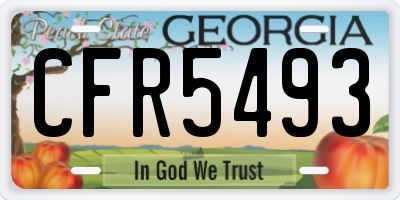 GA license plate CFR5493