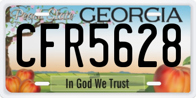 GA license plate CFR5628