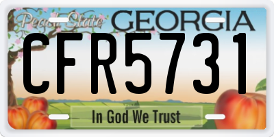 GA license plate CFR5731