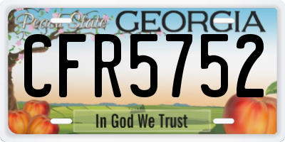 GA license plate CFR5752