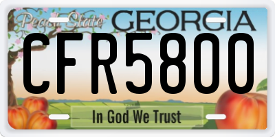 GA license plate CFR5800