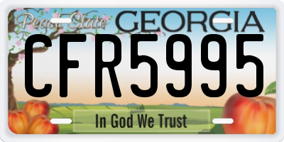 GA license plate CFR5995