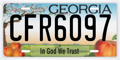 GA license plate CFR6097
