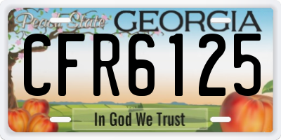 GA license plate CFR6125