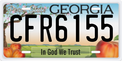 GA license plate CFR6155