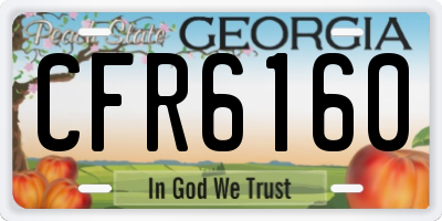 GA license plate CFR6160
