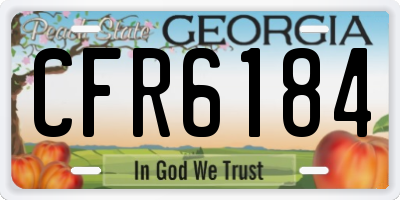 GA license plate CFR6184