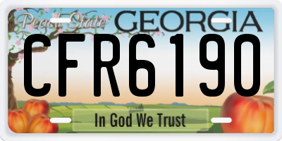 GA license plate CFR6190