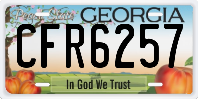 GA license plate CFR6257