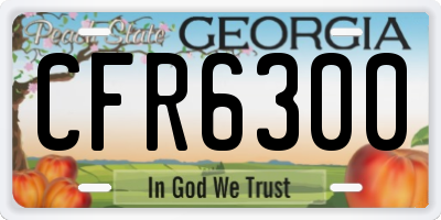 GA license plate CFR6300