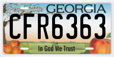 GA license plate CFR6363