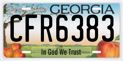 GA license plate CFR6383
