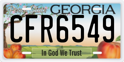 GA license plate CFR6549