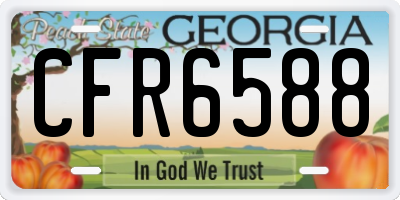 GA license plate CFR6588