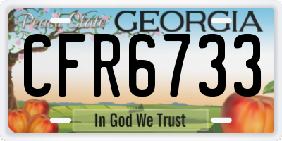 GA license plate CFR6733