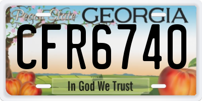 GA license plate CFR6740