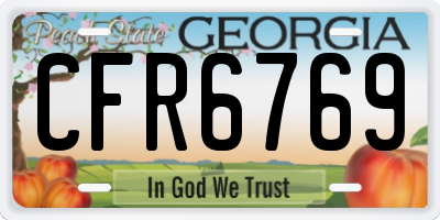 GA license plate CFR6769
