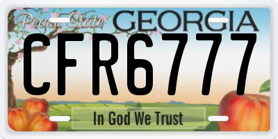 GA license plate CFR6777